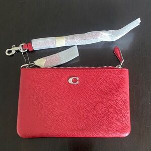 Coach Red Leather Wristlet. Brand new